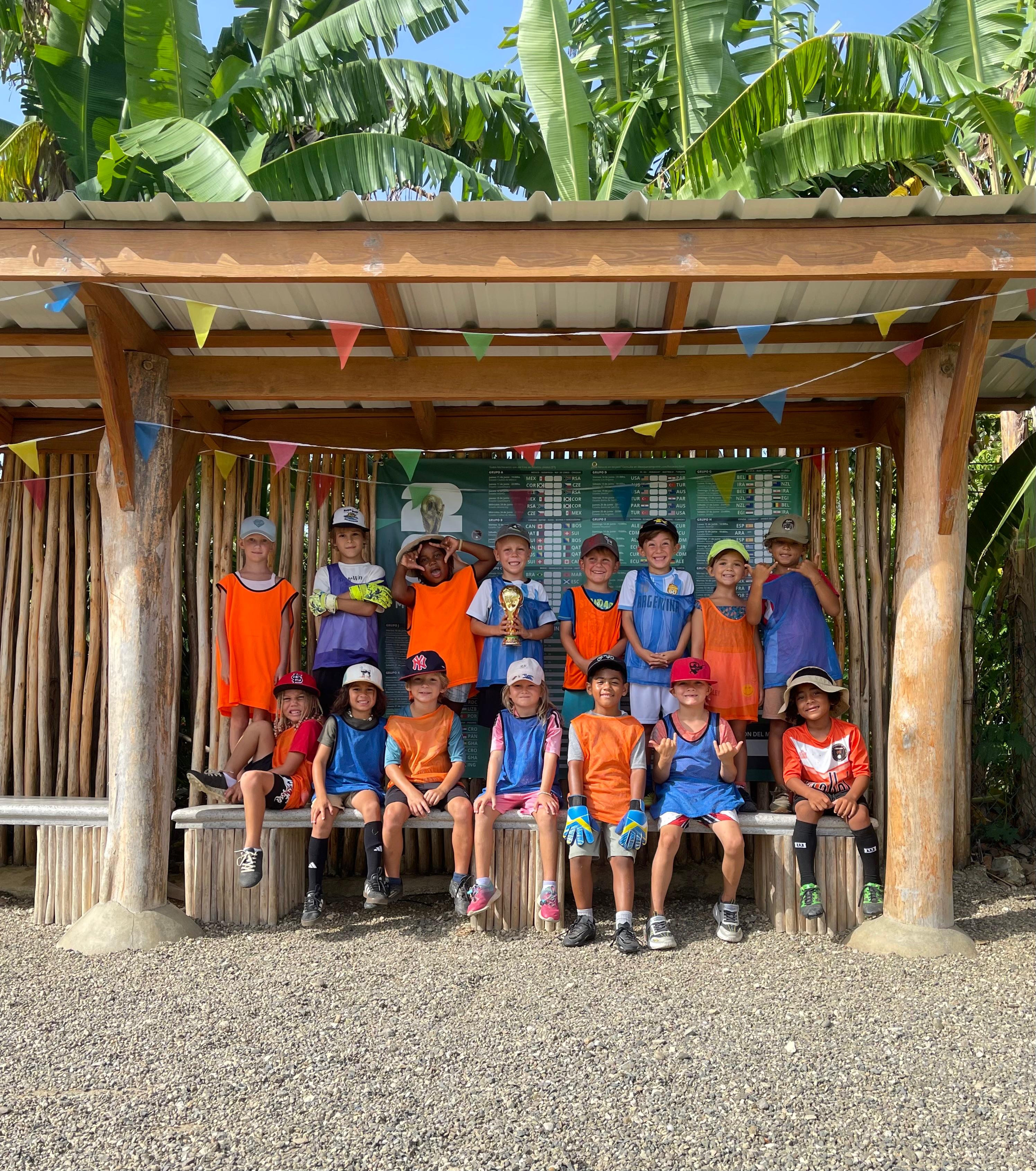 The School House students together after an outdoor sports activity